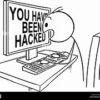 A cartoon of a person sitting at a computer desk.