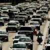 Heavy traffic on multi-lane highway