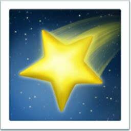 A yellow star with a blue background and white border.