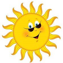 A sun with a smiling face on it.