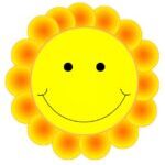 A yellow sun with a smile on it's face.