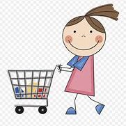 A girl with a shopping cart in her hand