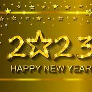 A gold colored background with the words " 2 0 2 3 happy new year ".