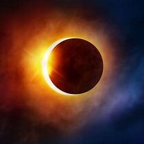 A solar eclipse is seen in this picture.