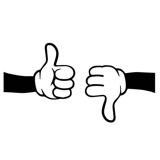 Thumb up and thumb down cartoon Thumb up and thumb down cartoon
