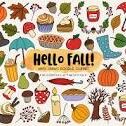 A collection of different foods and items that are in the shape of hello fall.