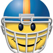 A smiley face with a helmet on it.