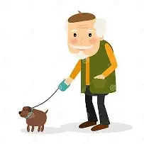old man with dog