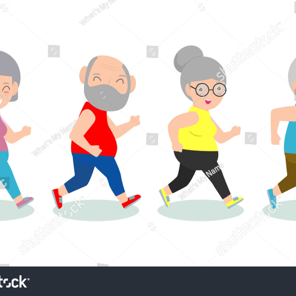 A group of people walking in different stages of their life.