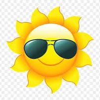 A sun with sunglasses on it's face.